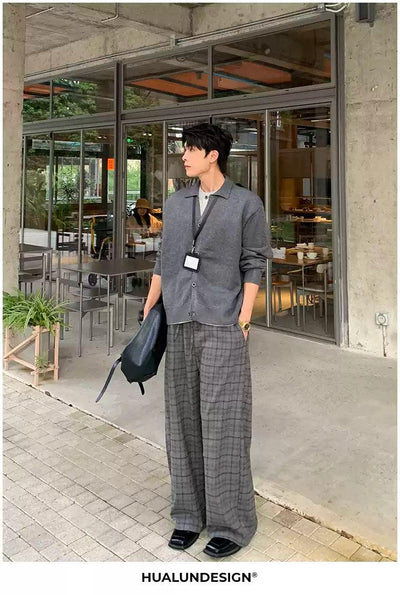 Hua Drawstring Waist Plaid Pants-korean-fashion-Pants-Hua's Closet-OH Garments