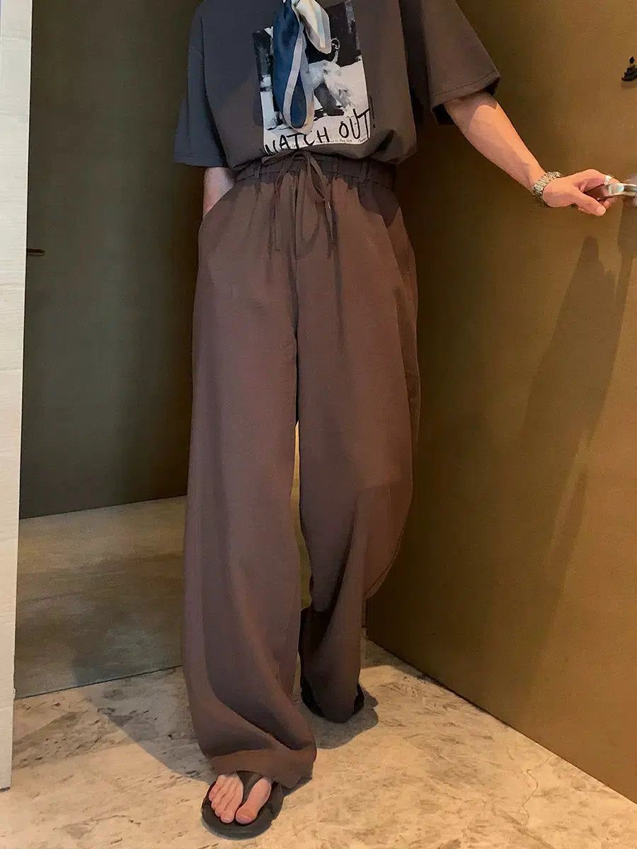 Hua Elasticated Drawstring Casual Pants-korean-fashion-Pants-Hua's Closet-OH Garments