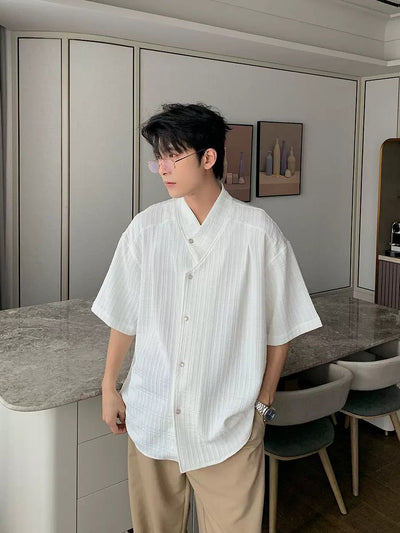 Hua Embossed Texture Shirt-korean-fashion-Shirt-Hua's Closet-OH Garments