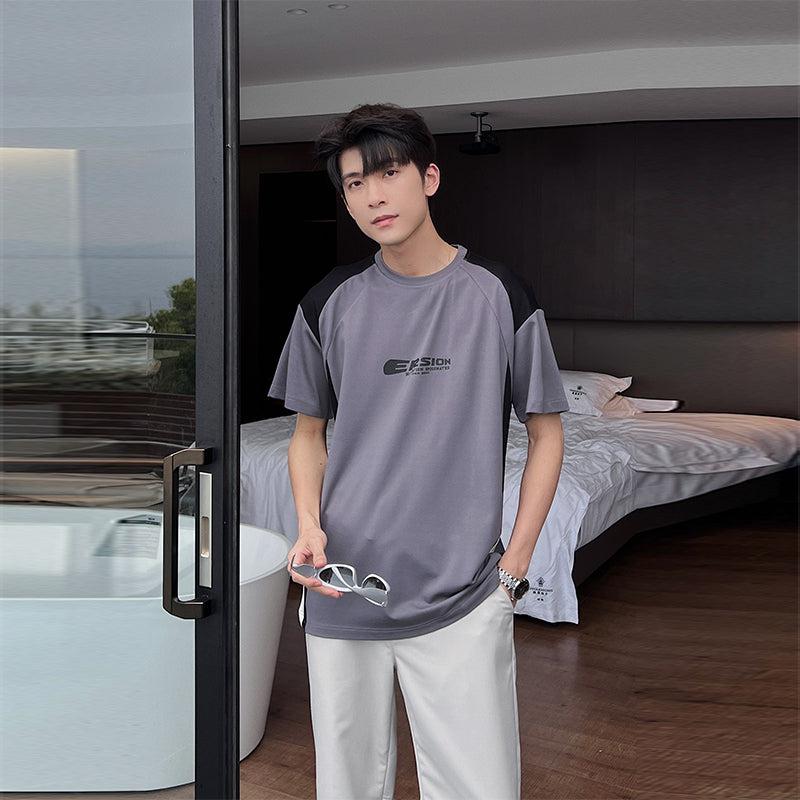 Hua Ersion Color Block T-Shirt-korean-fashion-T-Shirt-Hua's Closet-OH Garments
