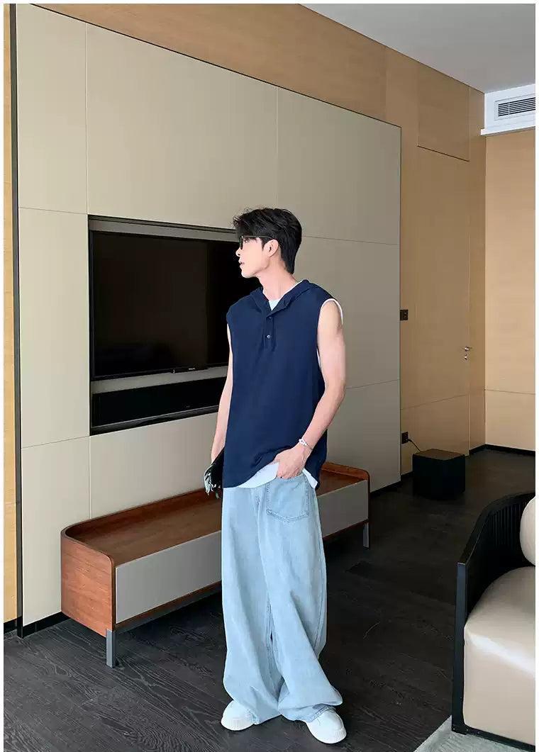 Hua Faded Asymmetric Pocket Jeans-korean-fashion-Jeans-Hua's Closet-OH Garments