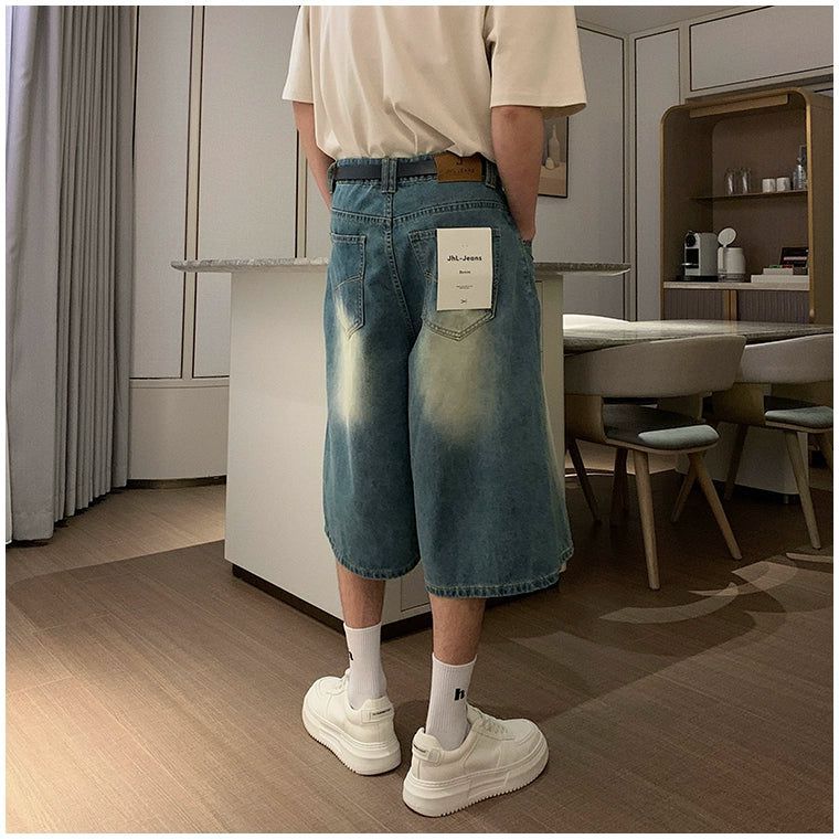 Hua Faded Highlight Denim Shorts-korean-fashion-Shorts-Hua's Closet-OH Garments