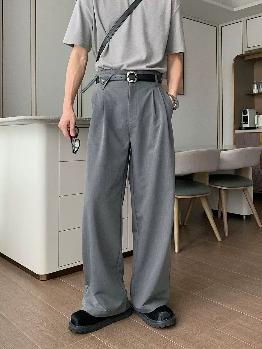 Hua Fold Pleats Drape Trousers-korean-fashion-Trousers-Hua's Closet-OH Garments