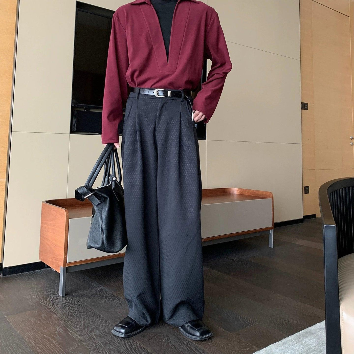 Hua Front Pleats Wide Leg Trousers-korean-fashion-Trousers-Hua's Closet-OH Garments