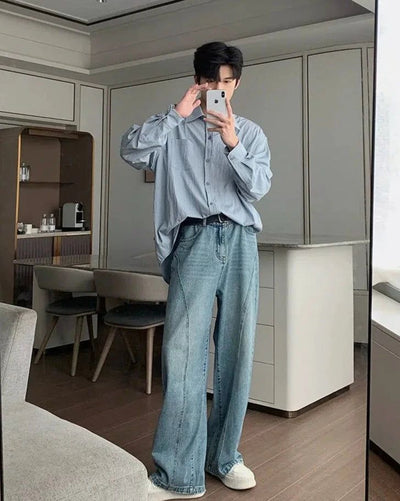 Hua Front Pocket Neat Shirt-korean-fashion-Shirt-Hua's Closet-OH Garments