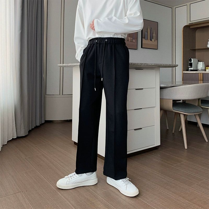Hua Gartered Bootcut Sweatpants-korean-fashion-Pants-Hua's Closet-OH Garments