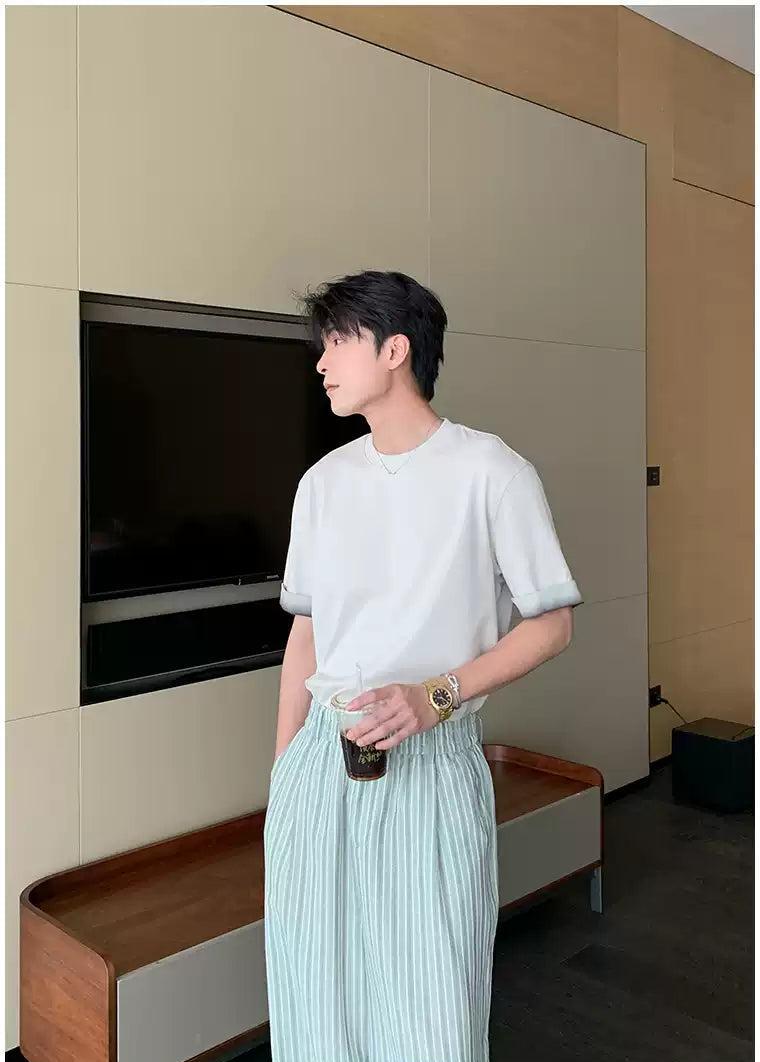 Hua Gradient Hem Regular Fit T-Shirt-korean-fashion-T-Shirt-Hua's Closet-OH Garments