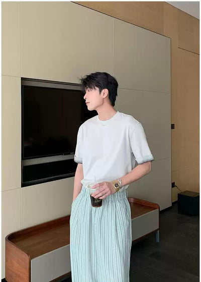 Hua Gradient Hem Regular Fit T-Shirt-korean-fashion-T-Shirt-Hua's Closet-OH Garments