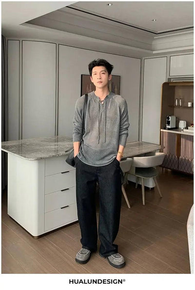 Hua Irregular Pocket Straight Pants-korean-fashion-Pants-Hua's Closet-OH Garments