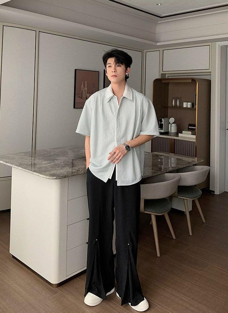 Hua Layered Short Sleeve Shirt-korean-fashion-Shirt-Hua's Closet-OH Garments