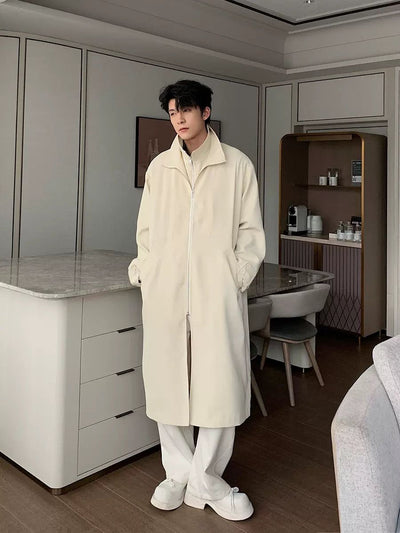 Hua Layered Zip-Up Long Coat-korean-fashion-Long Coat-Hua's Closet-OH Garments