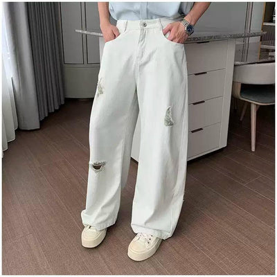Hua Light Color Ripped Jeans-korean-fashion-Jeans-Hua's Closet-OH Garments