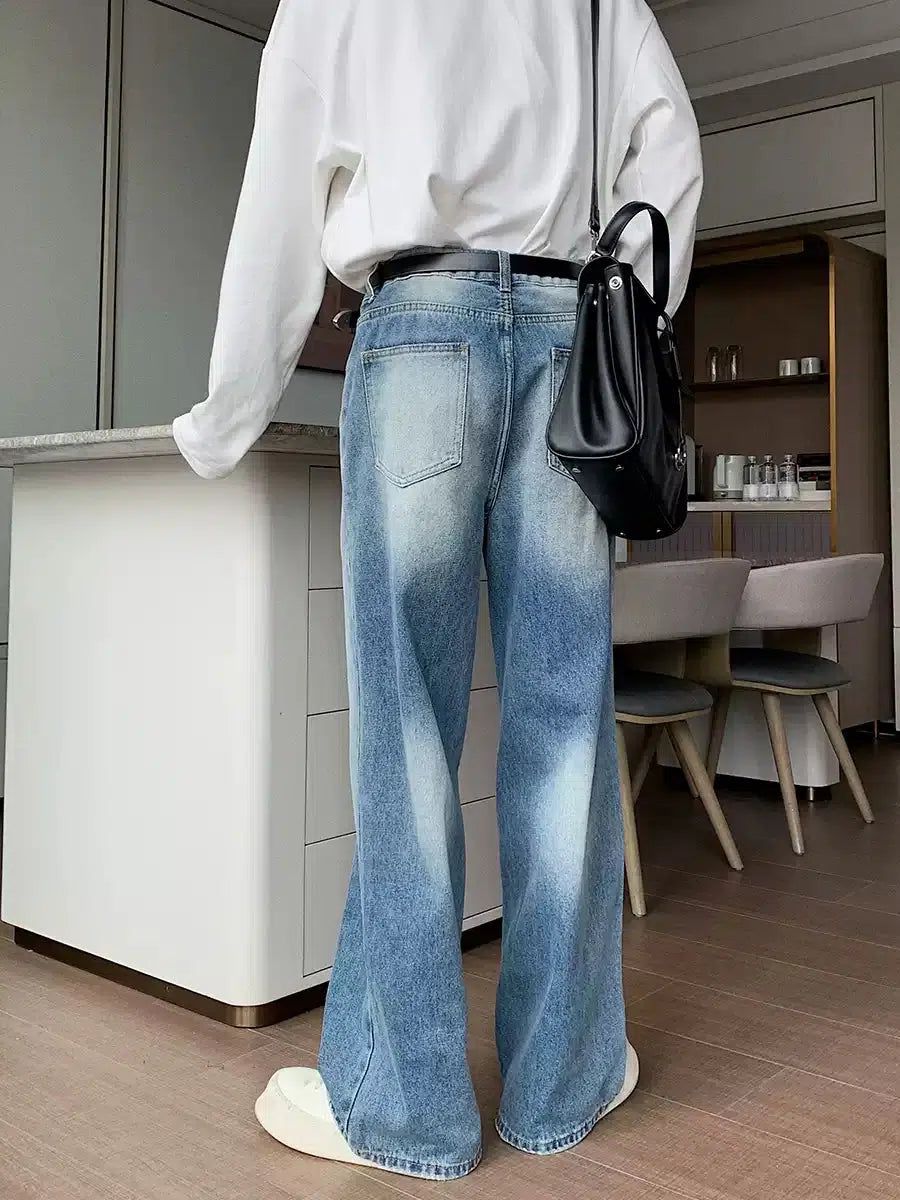 Hua Light Washed Slant Pocket Jeans-korean-fashion-Jeans-Hua's Closet-OH Garments