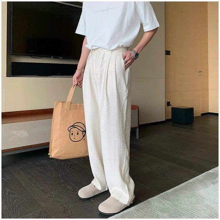 Hua Linen Buttoned Summer Pants-korean-fashion-Pants-Hua's Closet-OH Garments