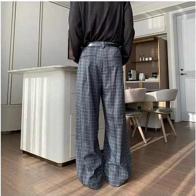 Hua Loose Fit Plaid Pattern Pants-korean-fashion-Pants-Hua's Closet-OH Garments