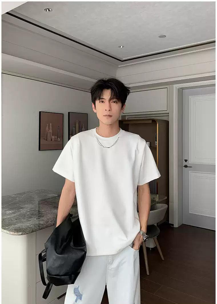 Hua Metallic Chain Detail T-Shirt-korean-fashion-T-Shirt-Hua's Closet-OH Garments
