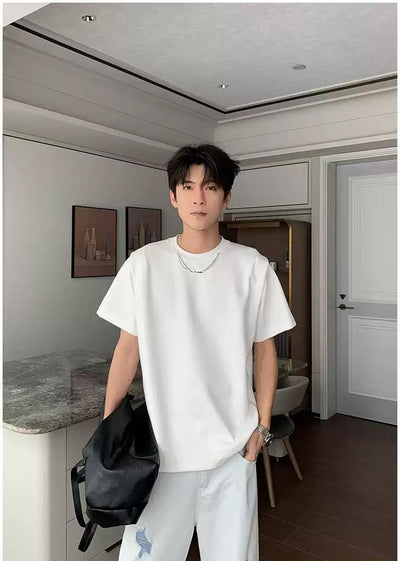 Hua Metallic Chain Detail T-Shirt-korean-fashion-T-Shirt-Hua's Closet-OH Garments