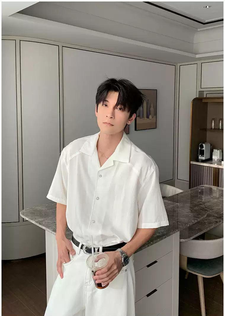 Hua Mini-Buttons Relaxed Fit Shirt-korean-fashion-Shirt-Hua's Closet-OH Garments