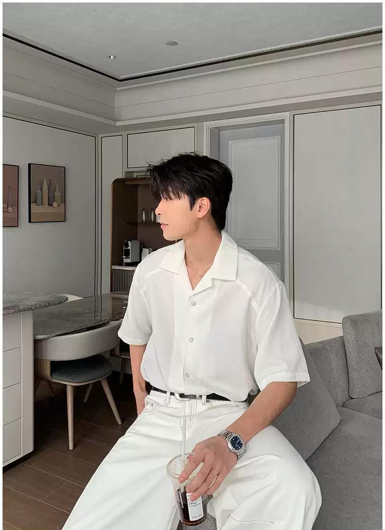 Hua Mini-Buttons Relaxed Fit Shirt-korean-fashion-Shirt-Hua's Closet-OH Garments