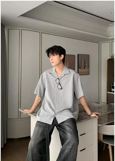Hua Mini-Buttons Relaxed Fit Shirt-korean-fashion-Shirt-Hua's Closet-OH Garments