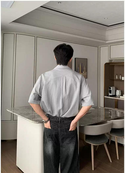 Hua Mini-Buttons Relaxed Fit Shirt-korean-fashion-Shirt-Hua's Closet-OH Garments