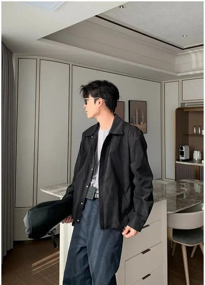 Hua Minimal Plain Buttoned Jacket-korean-fashion-Jacket-Hua's Closet-OH Garments