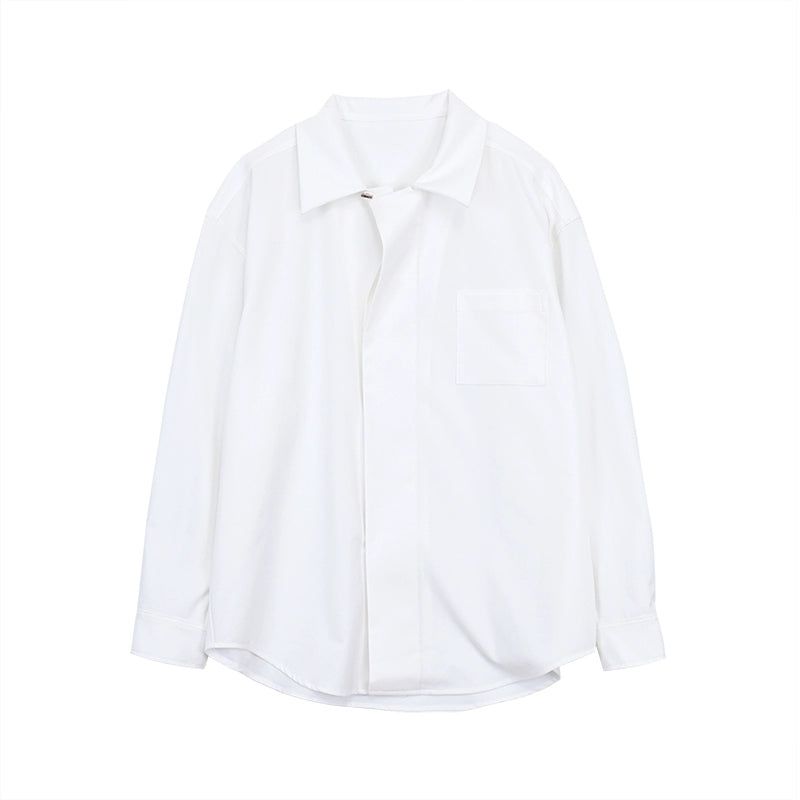 Hua Minimal Pocket Casual Shirt-korean-fashion-Shirt-Hua's Closet-OH Garments