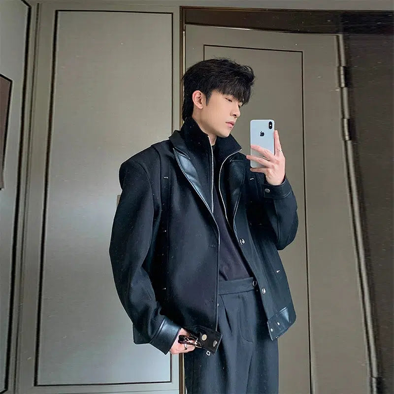 Hua Multi-Texture Layered Jacket-korean-fashion-Jacket-Hua's Closet-OH Garments