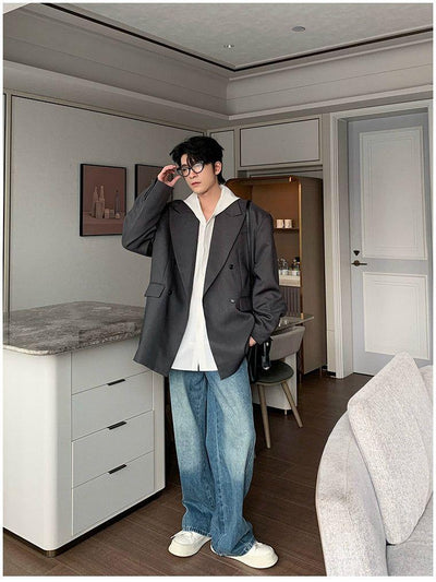 Hua Oversized Double-Breasted Blazer-korean-fashion-Blazer-Hua's Closet-OH Garments