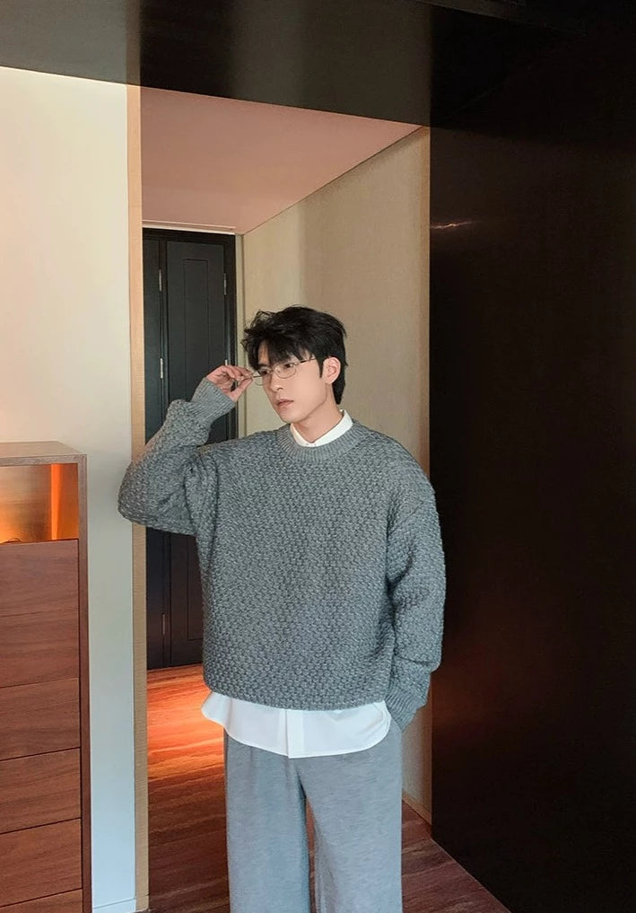 Hua Patterned Comfortable Fit Sweater-korean-fashion-Sweater-Hua's Closet-OH Garments