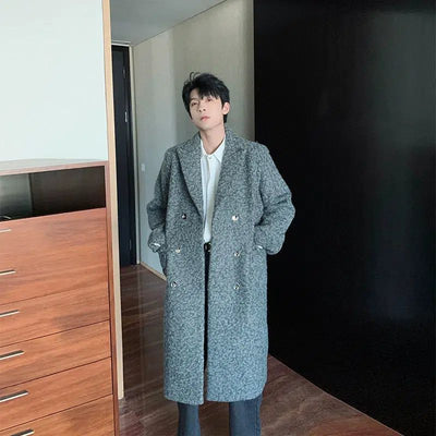 Hua Peak Lapel Fuzz Long Coat-korean-fashion-Long Coat-Hua's Closet-OH Garments