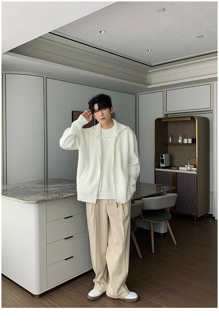 Hua Peak Lapel Plaid Long Coat-korean-fashion-Long Coat-Hua's Closet-OH Garments