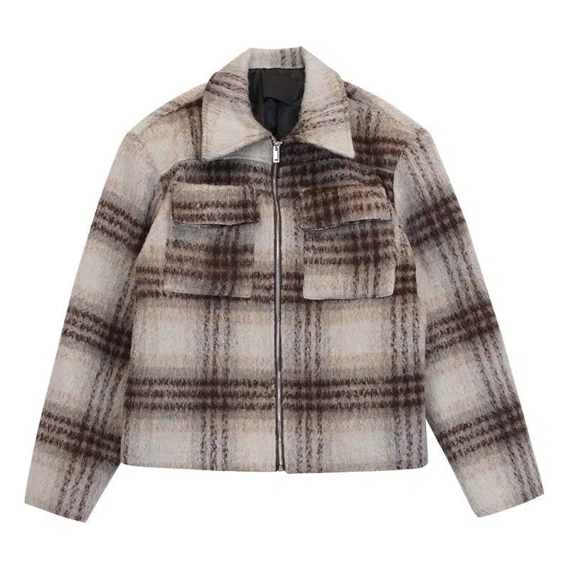 Hua Plaid Winter Fuzz Jacket-korean-fashion-Jacket-Hua's Closet-OH Garments