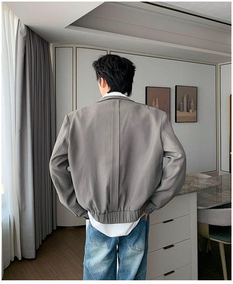 Hua Plain Collared Jacket-korean-fashion-Jacket-Hua's Closet-OH Garments