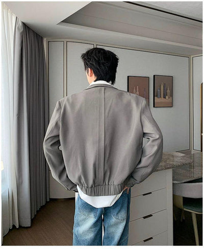 Hua Plain Collared Jacket-korean-fashion-Jacket-Hua's Closet-OH Garments