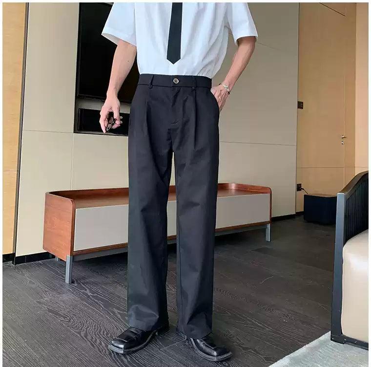 Hua Plain Slant Pocket Tapered Pants-korean-fashion-Pants-Hua's Closet-OH Garments