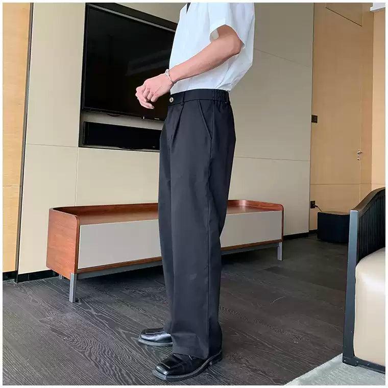 Hua Plain Slant Pocket Tapered Pants-korean-fashion-Pants-Hua's Closet-OH Garments