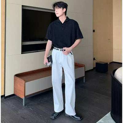 Hua Plain Slant Pocket Tapered Pants-korean-fashion-Pants-Hua's Closet-OH Garments