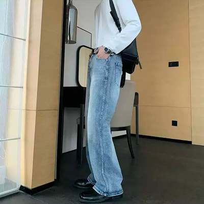 Hua Regular Cut Thigh Fade Jeans-korean-fashion-Jeans-Hua's Closet-OH Garments