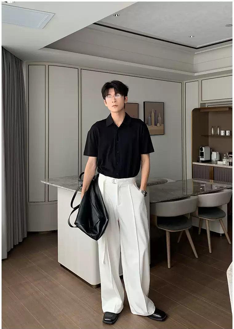 Hua Relaxed Fit Button-Down Shirt-korean-fashion-Shirt-Hua's Closet-OH Garments