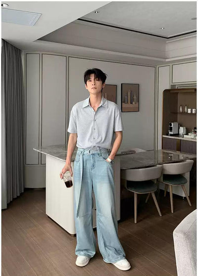 Hua Relaxed Fit Button-Down Shirt-korean-fashion-Shirt-Hua's Closet-OH Garments