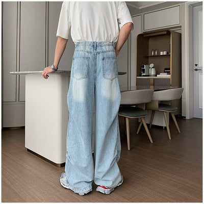 Hua Ruched and Buttoned Jeans-korean-fashion-Jeans-Hua's Closet-OH Garments