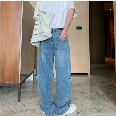 Hua Side Rips Detail Jeans-korean-fashion-Jeans-Hua's Closet-OH Garments