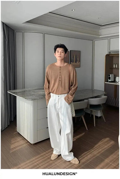 Hua Slant Pocket Clean Fit Pants-korean-fashion-Pants-Hua's Closet-OH Garments