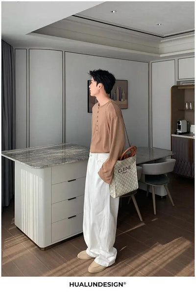 Hua Slant Pocket Clean Fit Pants-korean-fashion-Pants-Hua's Closet-OH Garments