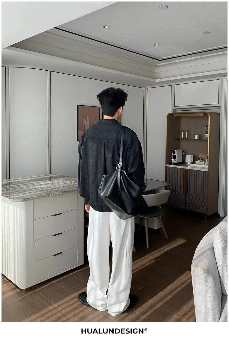 Hua Slant Pocket Clean Fit Pants-korean-fashion-Pants-Hua's Closet-OH Garments