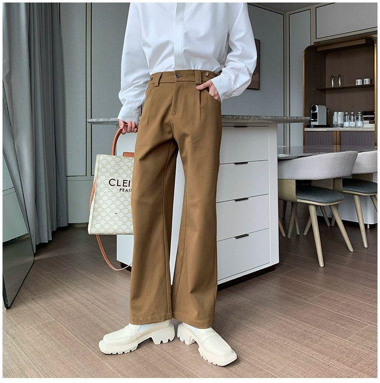 Hua Slant Pocket Straight Cut Trousers-korean-fashion-Trousers-Hua's Closet-OH Garments