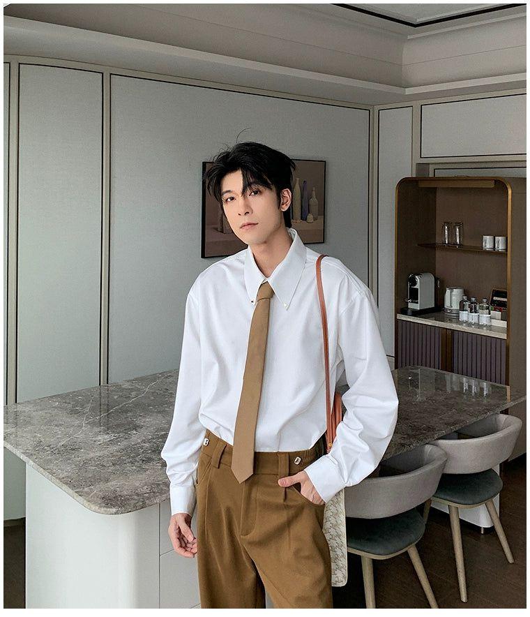 Hua Smart Office Clean Fit Shirt-korean-fashion-Shirt-Hua's Closet-OH Garments