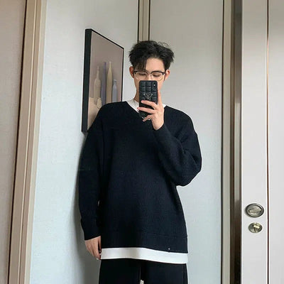 Hua Solid Color Casual Ribbed Sweater-korean-fashion-Sweater-Hua's Closet-OH Garments
