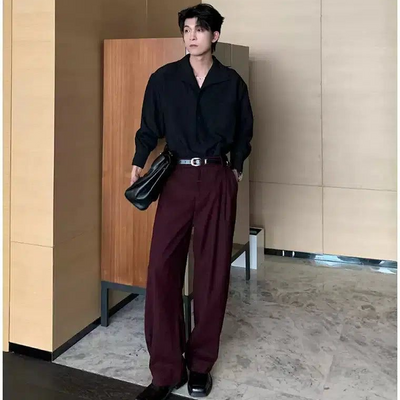 Hua Solid Color Drapey Trousers-korean-fashion-Trousers-Hua's Closet-OH Garments